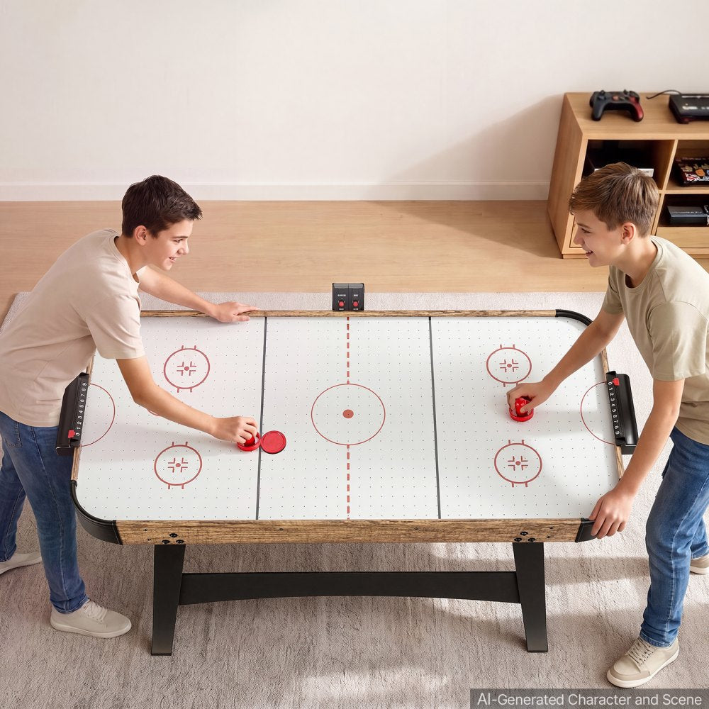 VEVOR 54" Air Hockey Table with Electronic Scorer & High-powered Blower, for Family Game Room, Basements and Home Air