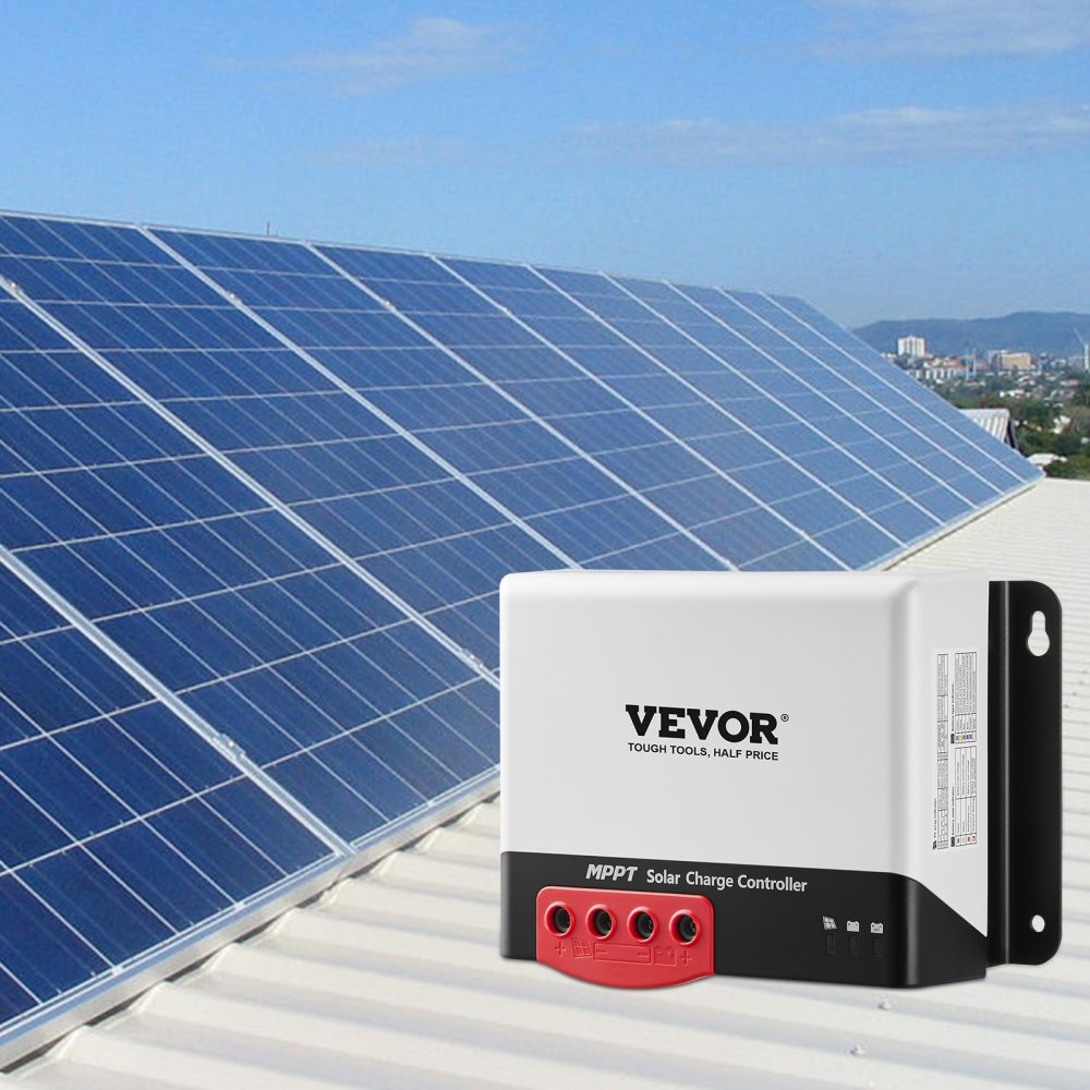 VEVOR 50A MPPT Solar Charge Controller, 12V / 24V Auto DC Input, Solar Panel Regulator Charger with Bluetooth Module
