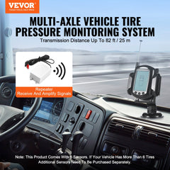 VEVOR RV Tire Pressure Monitoring System, 0-199 PSI Trailer TPMS, Universal Wireless Car Alarm System, Waterproof TPMS