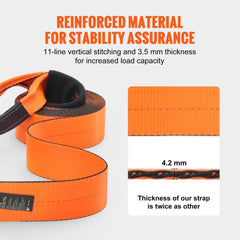 VEVOR Recovery Tow Strap 4" x 30', 46,500 lbs Break Strength, Triple Reinforced Loop Straps, Tree Saver, Off Road