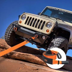 VEVOR Recovery Tow Strap 4" x 30', 46,500 lbs Break Strength, Triple Reinforced Loop Straps, Tree Saver, Off Road