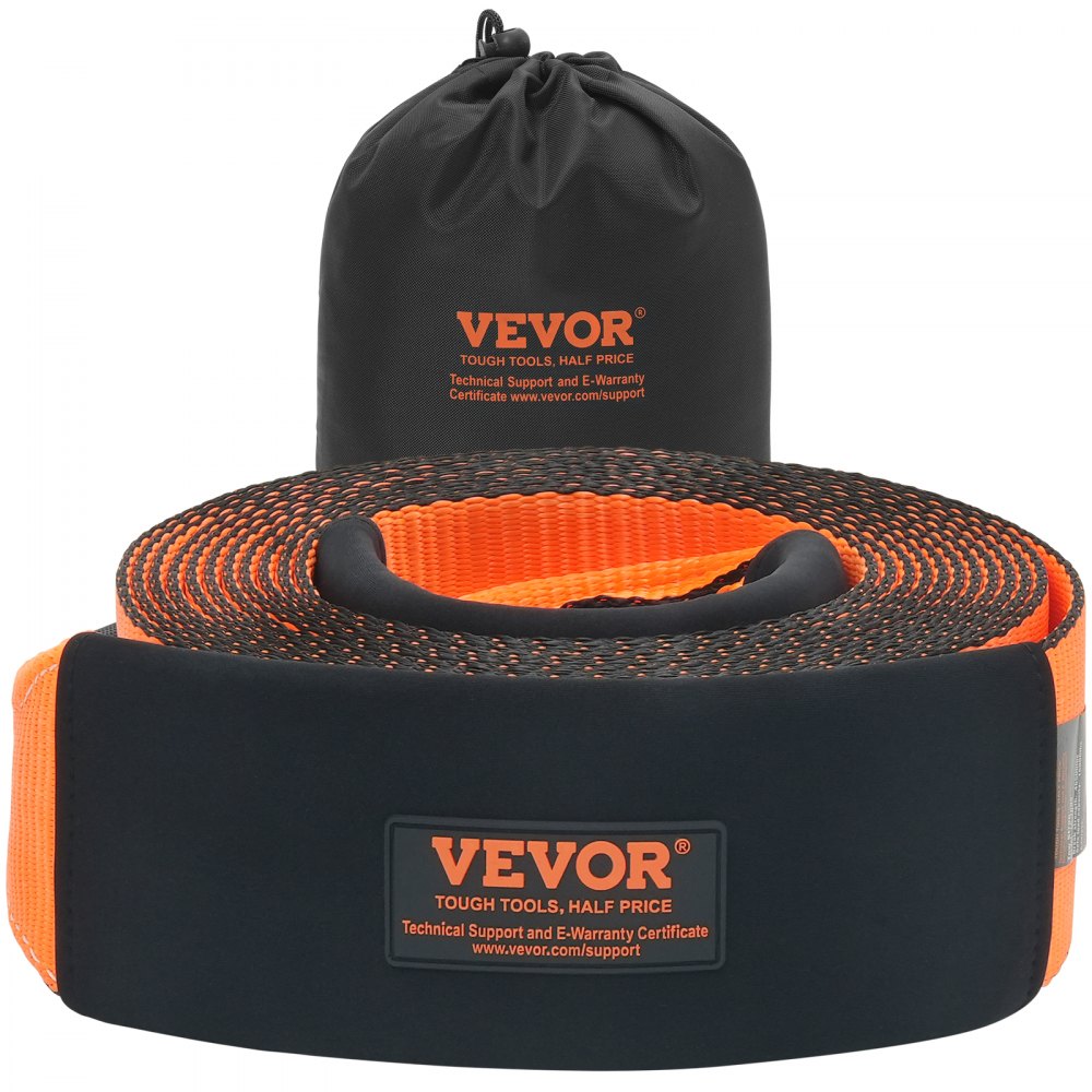 VEVOR Recovery Tow Strap 4" x 30', 46,500 lbs Break Strength, Triple Reinforced Loop Straps, Tree Saver, Off Road