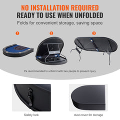 VEVOR 10 Player Foldable Poker Table, Blackjack Texas Holdem Poker Table with Padded Rails and Stainless Steel Cup