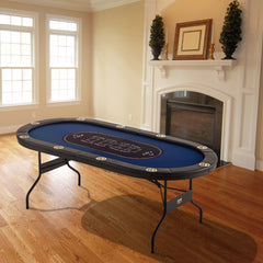 VEVOR 10 Player Foldable Poker Table, Blackjack Texas Holdem Poker Table with Padded Rails and Stainless Steel Cup