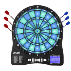 VEVOR Electronic Dart Board, LED-Illuminated Target Dartboard with 48 Games & 500+ Variations, Includes 6 Dart Shafts
