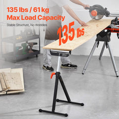 VEVOR 2-Pack Roller Stands, 135 lb Load Capacity, 26.8-42.5'' Adjustable Height, Folding Heavy Duty Design with 11.5 in