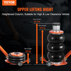 VEVOR Air Jack, 3 Ton/6600 lbs, 1-6S Pneumatic Lifting Jack with Heightened Column & Adjustable Handle, Compact