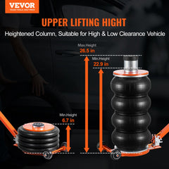 VEVOR Air Jack, 6 Ton/13000 lbs, 2-5 S Pneumatic Lifting Jack with Heightened Column & Adjustable Handle, Easy-to-Lift