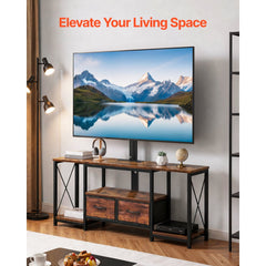 VEVOR TV Stand with Mount, 47.2 Inch, TV Stand Console with Power Outlet & Storage Drawers, for 32-75 Inch TVs, Height