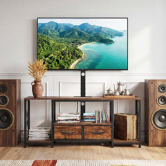 VEVOR TV Stand with Mount, 47.2 Inch, TV Stand Console with Power Outlet & Storage Drawers, for 32-75 Inch TVs, Height