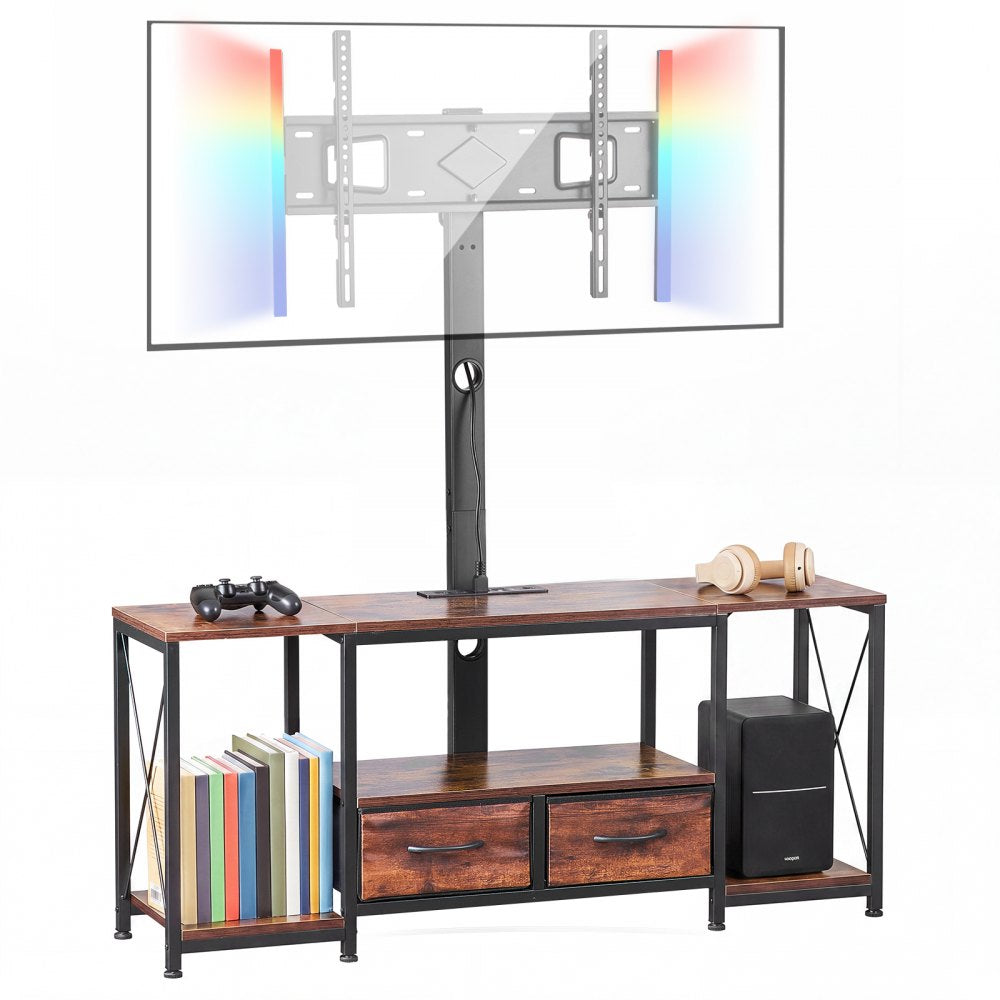 VEVOR TV Stand with Mount, 47.2 Inch, TV Stand Console with Power Outlet & Storage Drawers, for 32-75 Inch TVs, Height