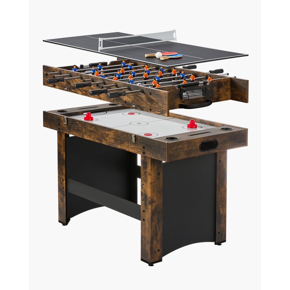 VEVOR 3-in-1 Combo Game Table Set, 54" Air Hockey Table, Multi Combination Table with Air Hockey, Ping Pong, Foosball