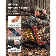 VEVOR Heated Hunting Seat Cushion with Backrest, 3 Heat Levels, USB Powered, for Tree Stands & Hunting Blinds, Self-Supporting Outdoor Seat, 10-Hour Runtime Portable Pad for Camping & Fishing | VEVOR US