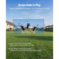 VEVOR Soccer Goal 9 x 5 FT Soccer Goal for Backyard with Iron Frame PE Net, Durable Backstop, Target Net, Ground