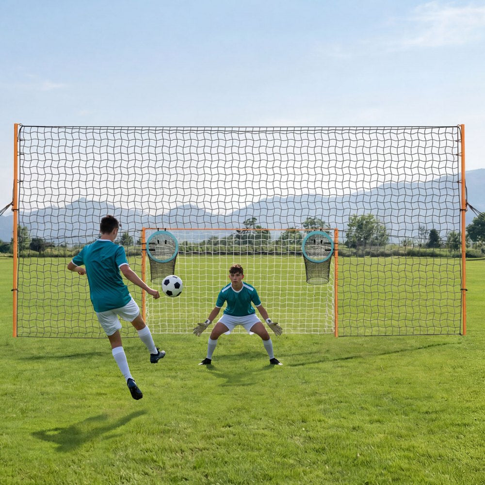 VEVOR Soccer Goal 9 x 5 FT Soccer Goal for Backyard with Iron Frame PE Net, Durable Backstop, Target Net, Ground