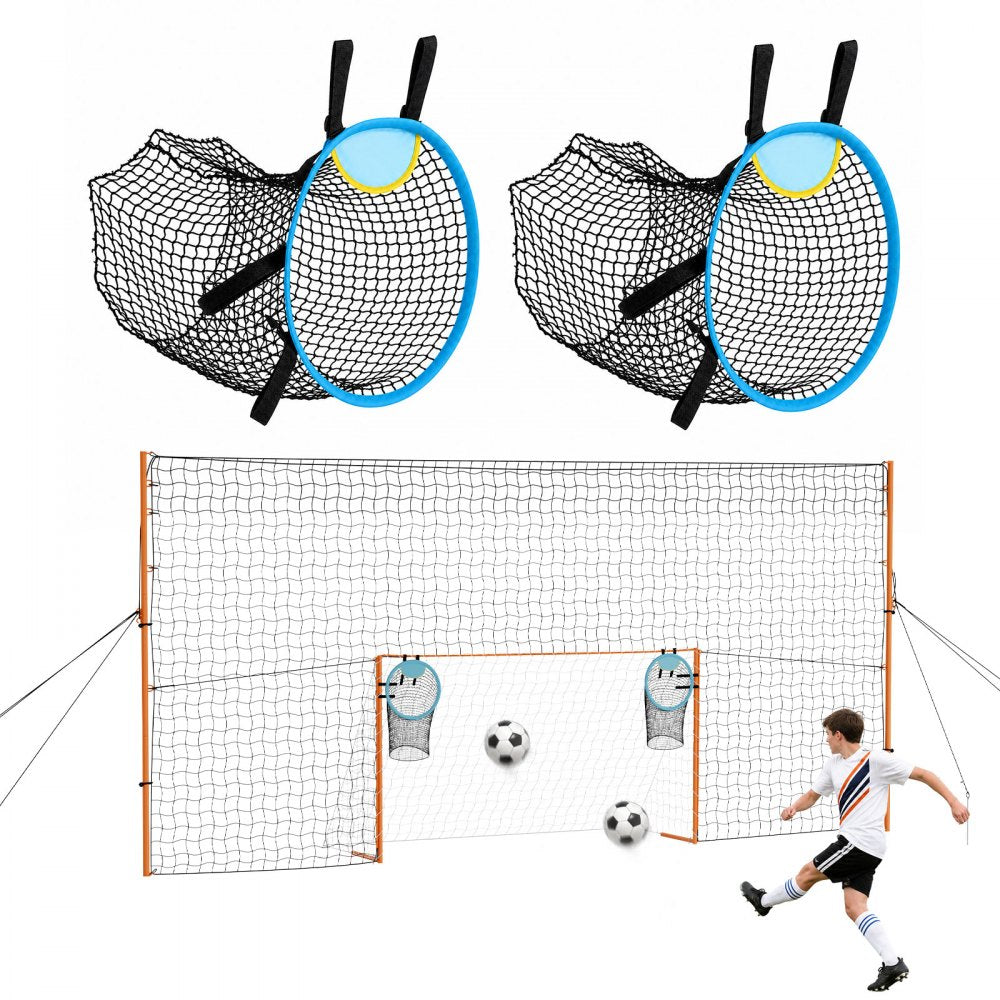 VEVOR Soccer Goal 9 x 5 FT Soccer Goal for Backyard with Iron Frame PE Net, Durable Backstop, Target Net, Ground