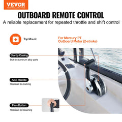 VEVOR Boat Throttle Control, 8M0059686 Top-Mounted Outboard Remote Control Box for Mercury PT 2-Stroke, Marine Throttle