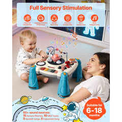 VEVOR Baby Spacecraft Musical Table Toys for 1-3 Years Old, Learning Activity Desk with Space Theme & Soft-glow Star