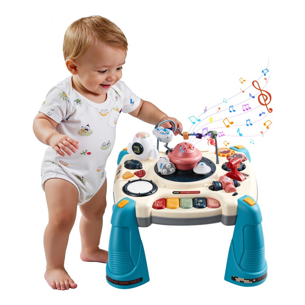 VEVOR Baby Spacecraft Musical Table Toys for 1-3 Years Old, Learning Activity Desk with Space Theme & Soft-glow Star