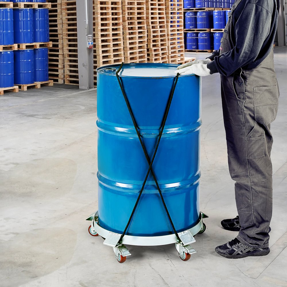 VEVOR 55 Gallon Heavy Duty Drum Dolly, 1250lbs Load Capacity, Barrel Dolly Cart Drum Caddy, Non Tipping Hand Truck