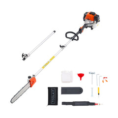VEVOR Gas Pole Saw, 52CC 2 Stroke Gas Powered Pole Saws with 14 in Cutting Bar, Cordless Tree Trimmer with 30 fl.oz