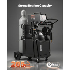 VEVOR Welding Cart, 2-Tier Heavy Duty Welder Cart with Anti-Theft Lockable Cabinet, 265LBS Weight Capacity, 360° Swivel