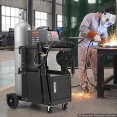 VEVOR Welding Cart, 2-Tier Heavy Duty Welder Cart with Anti-Theft Lockable Cabinet, 265LBS Weight Capacity, 360° Swivel