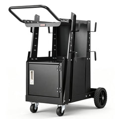 VEVOR Welding Cart, 2-Tier Heavy Duty Welder Cart with Anti-Theft Lockable Cabinet, 265LBS Weight Capacity, 360° Swivel