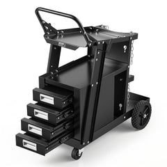 VEVOR Welding Cart, 2-Tier 4 Drawers Welder Cart with 265 LBS Weight Capacity, 360° Swivel Wheels, Tank Storage Safety