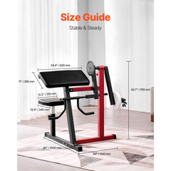VEVOR Preacher Curl Machine, 2 in 1 Bicep Curl Machine and Triceps Extension Machine, Seated Arm Isolated Bicep