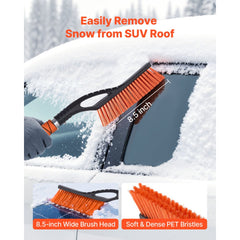 VEVOR Snow Brush and Ice Scrapers for Car Windshield, 27-inch Aluminum Snow Scraper Removal Tool with Foam Grip &