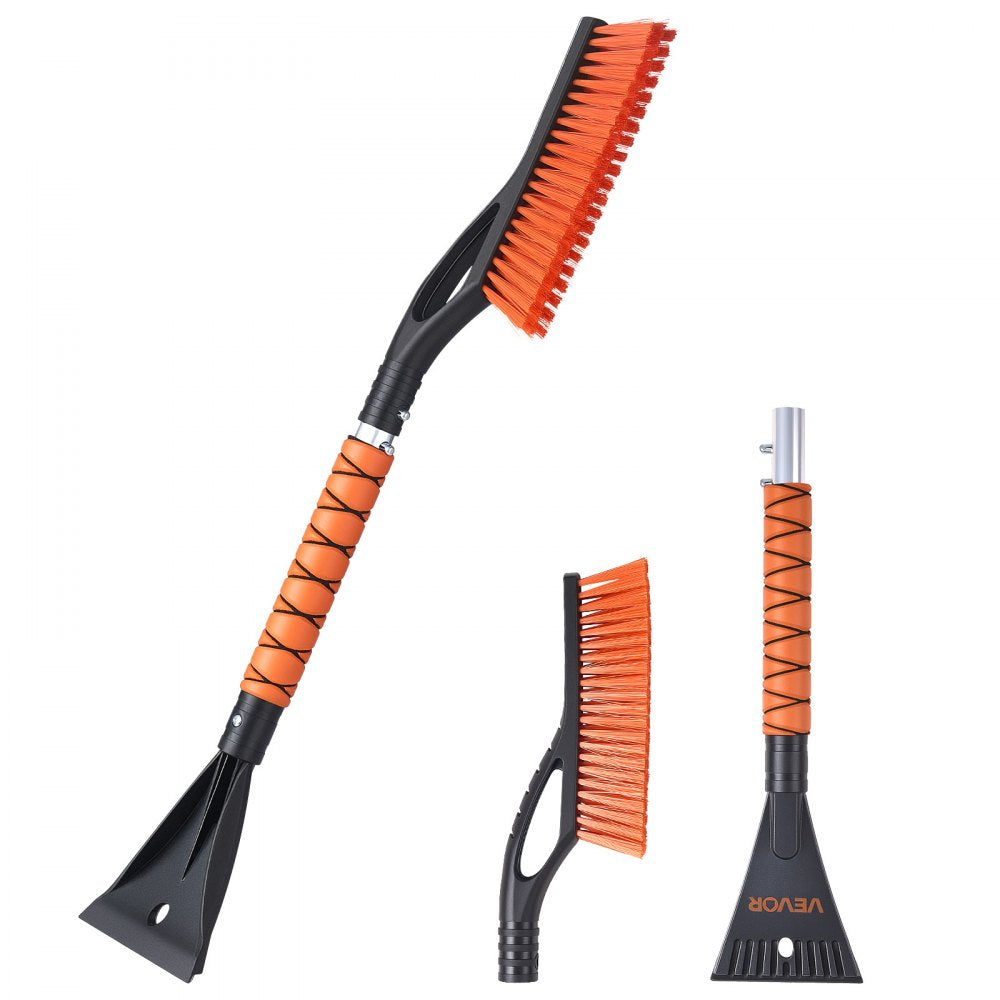 VEVOR Snow Brush and Ice Scrapers for Car Windshield, 27-inch Aluminum Snow Scraper Removal Tool with Foam Grip &