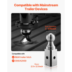 VEVOR Gooseneck Ball Hitch, Compatible with 2-5/16 Inch Hitch Replacement Ball, Gooseneck Trailer Hitch Up to 30,000