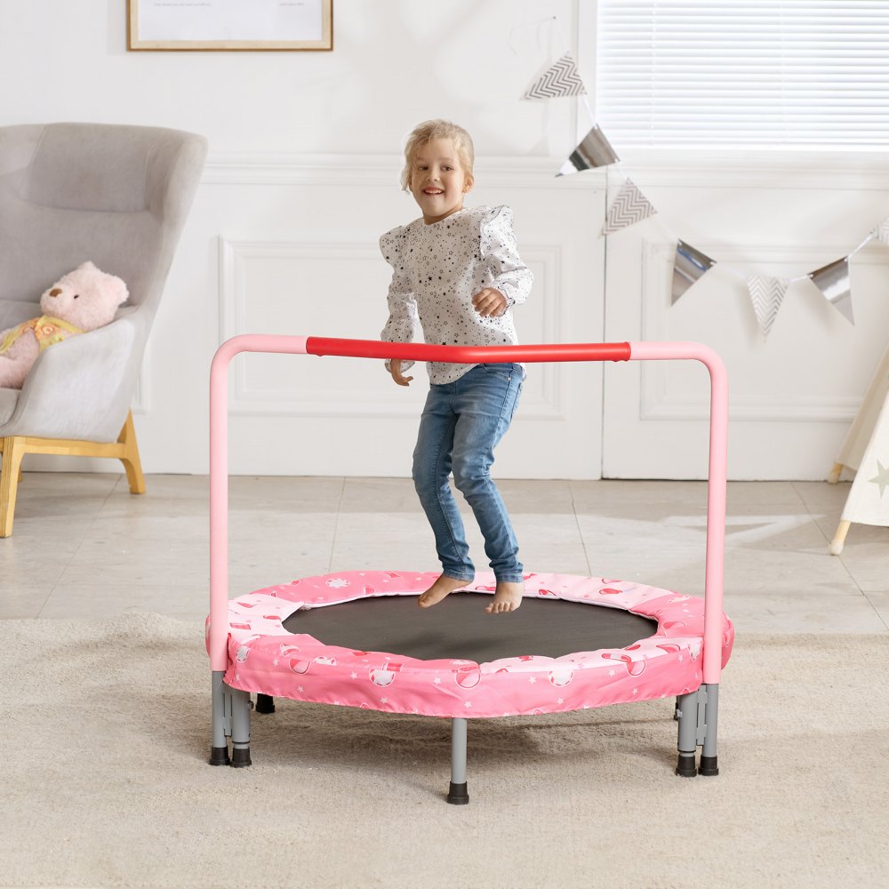VEVOR 36" Kids Trampoline, 3FT Indoor Outdoor Trampoline, Foldable Mini Trampoline with Handle, Rebounder Trampoline