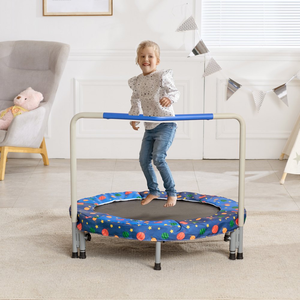 VEVOR 36" Kids Trampoline, 3FT Indoor Outdoor Trampoline, Foldable Mini Trampoline with Handle, Rebounder Trampoline