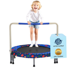 VEVOR 36" Kids Trampoline, 3FT Indoor Outdoor Trampoline, Foldable Mini Trampoline with Handle, Rebounder Trampoline