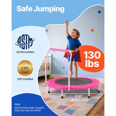 VEVOR 36" Kids Trampoline, 3FT Indoor Outdoor Trampoline, Foldable Mini Trampoline with Handle, Rebounder Trampoline