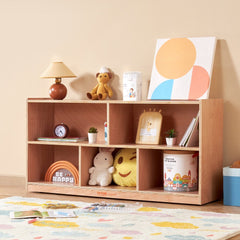 VEVOR Cubby Mobile Tray Storage Cabinet, 5-Compartment Cubby Storage Shelf, Cubby Storage Cabinet 2-shelf, Classroom