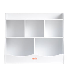 VEVOR Wood Kid Storage Cubby, Toy Storage Organizer with Bookshelf, 5-Cubby Wood Toy Storage Cabinet, Children Book Toy