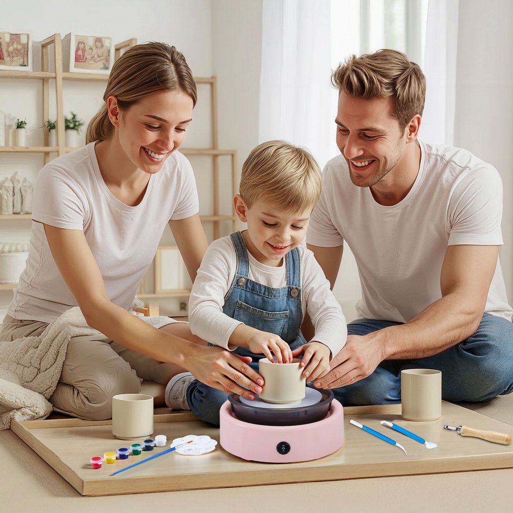 VEVOR Mini Pottery Wheel, 6 inch Turntable, Forward and Reverse Rotation, Adjustable Speed, Electric Clay Wheel for