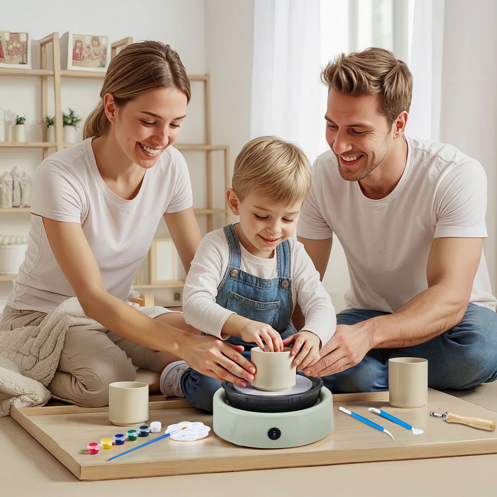 VEVOR Mini Pottery Wheel, 6 inch Turntable, Forward and Reverse Rotation, Adjustable Speed, Electric Clay Wheel for
