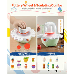 VEVOR Mini Pottery Wheel, 2 in and 3 in Turntables, Adjustable Speed, Electric Clay Wheel for Kids and Beginners
