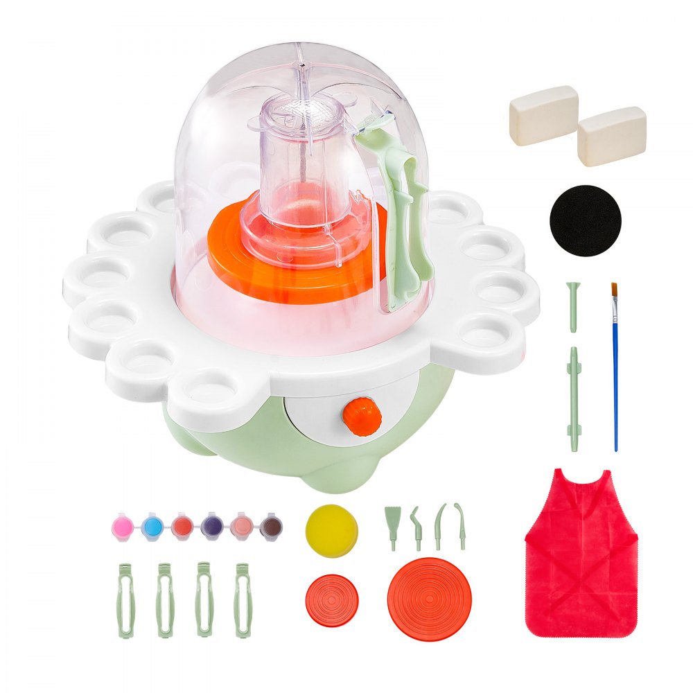 VEVOR Mini Pottery Wheel, 2 in and 3 in Turntables, Adjustable Speed, Electric Clay Wheel for Kids and Beginners