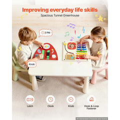VEVOR Wall Busy Board, 13-in-1 Rocket Montessori Sensory Activity Panels, Learning Activity Center for Daycare