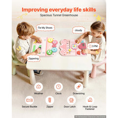 VEVOR Wall Busy Board, 14-in-1 Castle Montessori Sensory Activity Panels, Learning Activity Center for Daycare