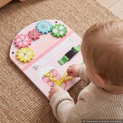 VEVOR Wall Busy Board, 14-in-1 Castle Montessori Sensory Activity Panels, Learning Activity Center for Daycare