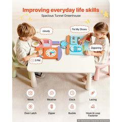 VEVOR Wall Busy Board, 18-in-1 Train Montessori Sensory Activity Panels, Learning Activity Center for Daycare