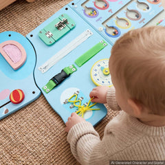 VEVOR Wall Busy Board, 14-in-1 Elephant Montessori Sensory Activity Panels, Learning Activity Center for Daycare