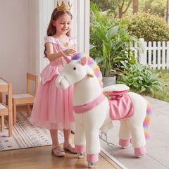 VEVOR Ride On Horse, Riding Unicorn Toys for Kids, No Battery Required, Smooth Wheels with Anti-Roll Stop Ring