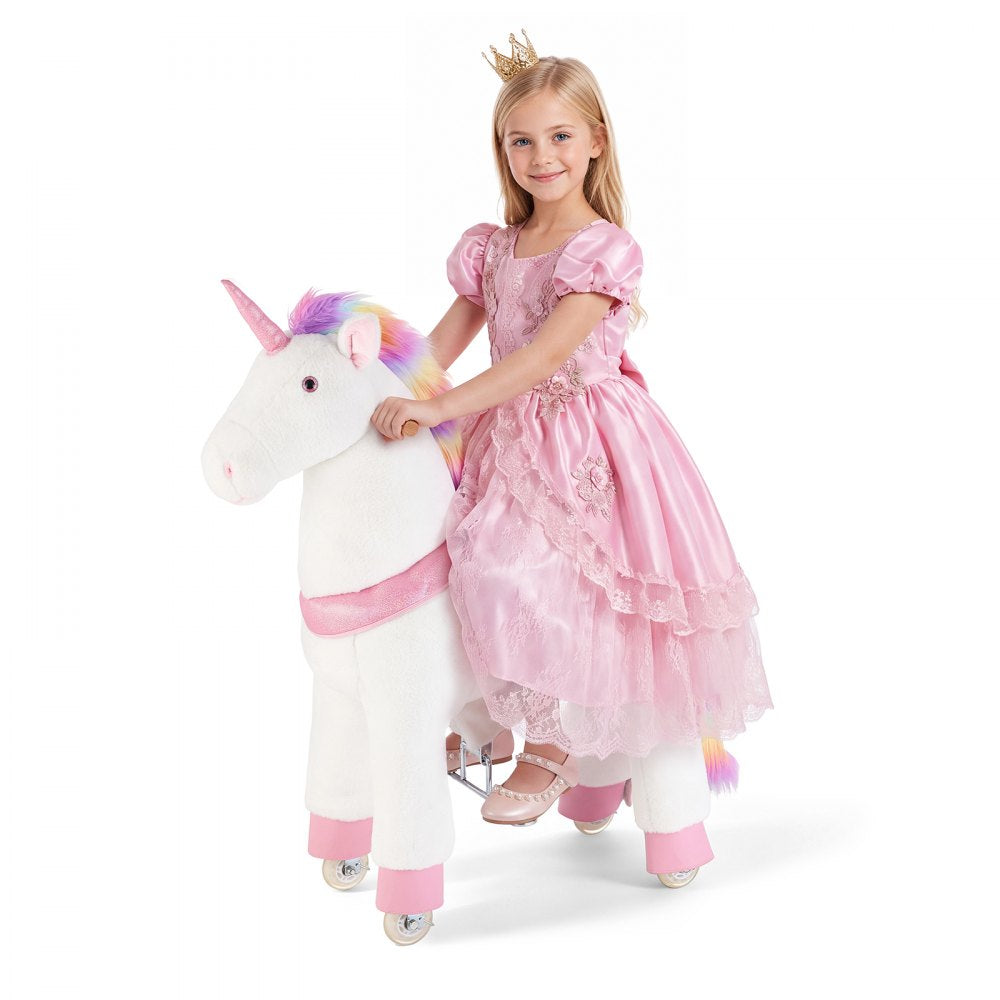 VEVOR Ride On Horse, Riding Unicorn Toys for Kids, No Battery Required, Smooth Wheels with Anti-Roll Stop Ring